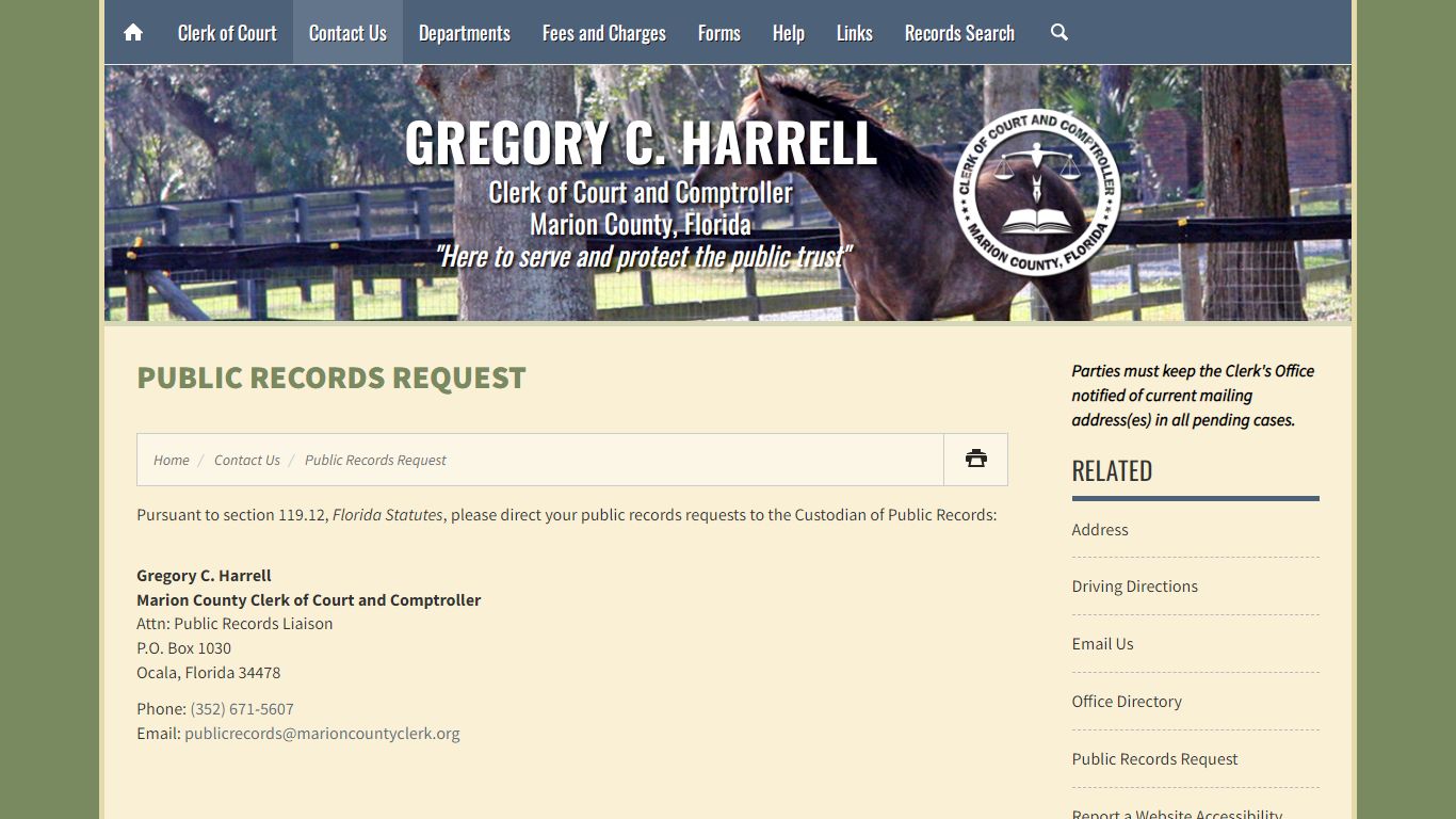 Public Records Request - Marion County Clerk